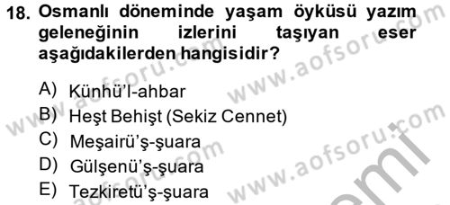 Türk Dili 2 Dersi 2013 - 2014 Yılı (Vize) Ara Sınav Soruları 18. Soru
