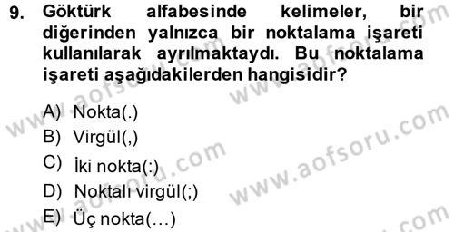 Türk Dili 2 Dersi 2013 - 2014 Yılı (Vize) Ara Sınav Soruları 9. Soru