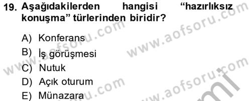 Türk Dili 2 Dersi 2014 - 2015 Yılı (Final) Dönem Sonu Sınavı 19. Soru