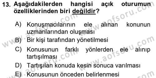Türk Dili 2 Dersi 2015 - 2016 Yılı (Final) Dönem Sonu Sınav Soruları 13. Soru