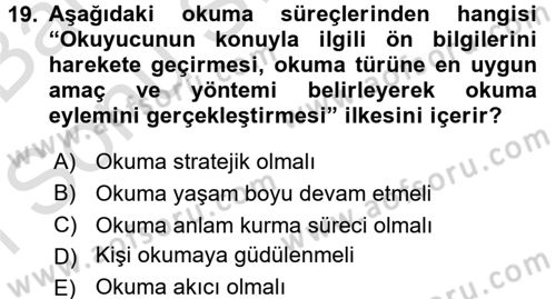Türk Dili 2 Dersi 2015 - 2016 Yılı (Final) Dönem Sonu Sınav Soruları 19. Soru