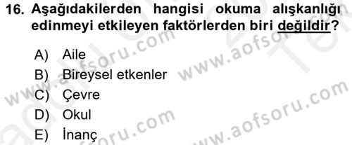 Türk Dili 2 Dersi 2015 - 2016 Yılı Tek Ders Sınav Soruları 16. Soru