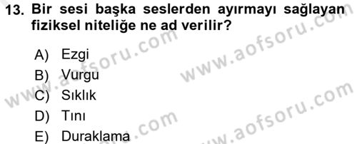 Türk Dili 2 Dersi 2017 - 2018 Yılı (Final) Dönem Sonu Sınav Soruları 13. Soru
