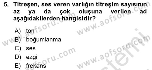 Türk Dili 2 Dersi 2020 - 2021 Yılı Yaz Okulu Sınavı 5. Soru