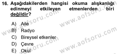 Türk Dili 2 Dersi 2021 - 2022 Yılı Yaz Okulu Sınavı 16. Soru