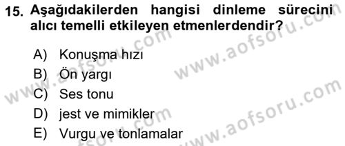 Türk Dili 2 Dersi 2022 - 2023 Yılı (Final) Dönem Sonu Sınavı 15. Soru