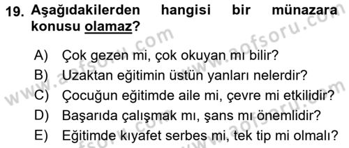 Türk Dili 2 Dersi 2022 - 2023 Yılı (Final) Dönem Sonu Sınavı 19. Soru