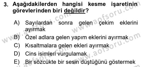 Türk Dili 2 Dersi 2022 - 2023 Yılı Yaz Okulu Sınavı 3. Soru