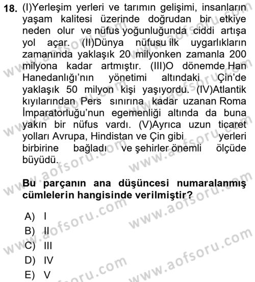 Türk Dili 2 Dersi 2024 - 2025 Yılı (Vize) Ara Sınav Soruları 18. Soru