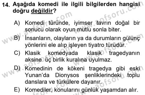 Türk Dili 2 Dersi 2024 - 2025 Yılı Yaz Okulu Sınav Soruları 14. Soru