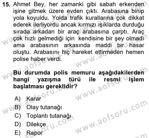 Türk Dili 2 Dersi 2024 - 2025 Yılı Yaz Okulu Sınav Soruları 15. Soru