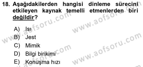 Türk Dili 2 Dersi 2024 - 2025 Yılı Yaz Okulu Sınav Soruları 18. Soru