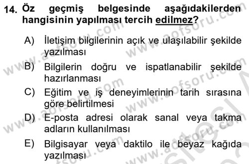 Türk Dili 2 Dersi 2025 - 2026 Yılı (Final) Dönem Sonu Sınav Soruları 14. Soru