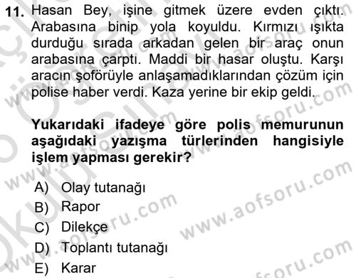 Türk Dili 2 Dersi 2025 - 2026 Yılı Yaz Okulu Sınav Soruları 11. Soru