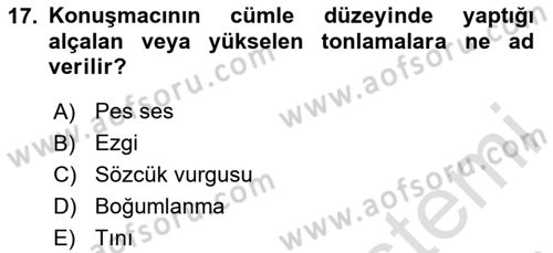 Türk Dili 2 Dersi 2025 - 2026 Yılı Yaz Okulu Sınav Soruları 17. Soru