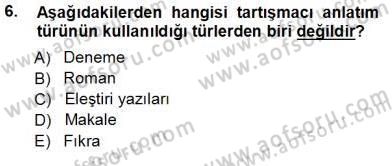 Türkçe Sözlü Anlatım Dersi 2012 - 2013 Yılı (Vize) Ara Sınavı 6. Soru