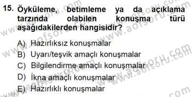 Türkçe Sözlü Anlatım Dersi 2012 - 2013 Yılı (Final) Dönem Sonu Sınav Soruları 15. Soru