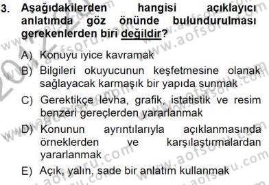 Türkçe Sözlü Anlatım Dersi 2012 - 2013 Yılı (Final) Dönem Sonu Sınav Soruları 3. Soru