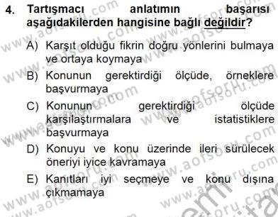 Türkçe Sözlü Anlatım Dersi 2012 - 2013 Yılı (Final) Dönem Sonu Sınav Soruları 4. Soru