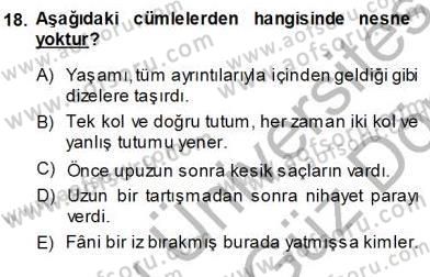 Türkçe Sözlü Anlatım Dersi Ara Sınavı Deneme Sınav Soruları 18. Soru