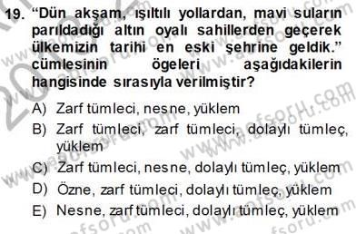 Türkçe Sözlü Anlatım Dersi Ara Sınavı Deneme Sınav Soruları 19. Soru