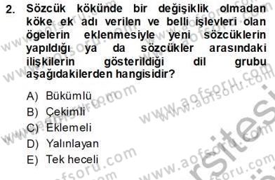 Türkçe Sözlü Anlatım Dersi Ara Sınavı Deneme Sınav Soruları 2. Soru