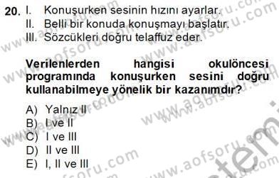 Türkçe Sözlü Anlatım Dersi 2013 - 2014 Yılı (Final) Dönem Sonu Sınav Soruları 20. Soru