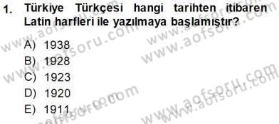 Türkçe Sözlü Anlatım Dersi Ara Sınavı Deneme Sınav Soruları 1. Soru