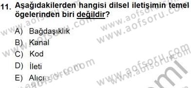 Türkçe Sözlü Anlatım Dersi Ara Sınavı Deneme Sınav Soruları 11. Soru