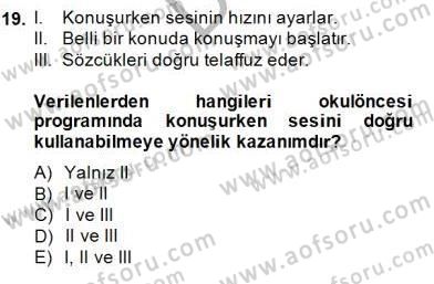 Türkçe Sözlü Anlatım Dersi 2014 - 2015 Yılı (Final) Dönem Sonu Sınav Soruları 19. Soru