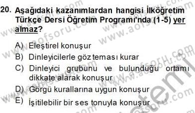 Türkçe Sözlü Anlatım Dersi 2014 - 2015 Yılı (Final) Dönem Sonu Sınav Soruları 20. Soru