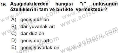 Türkçe Sözlü Anlatım Dersi Ara Sınavı Deneme Sınav Soruları 16. Soru