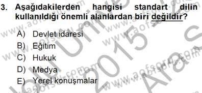 Türkçe Sözlü Anlatım Dersi Ara Sınavı Deneme Sınav Soruları 3. Soru