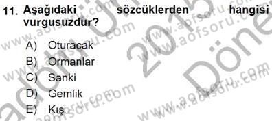 Türkçe Sözlü Anlatım Dersi 2015 - 2016 Yılı (Final) Dönem Sonu Sınav Soruları 11. Soru