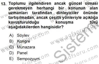 Türkçe Sözlü Anlatım Dersi 2015 - 2016 Yılı (Final) Dönem Sonu Sınav Soruları 13. Soru