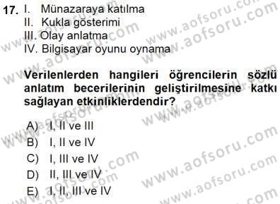 Türkçe Sözlü Anlatım Dersi 2015 - 2016 Yılı (Final) Dönem Sonu Sınav Soruları 17. Soru