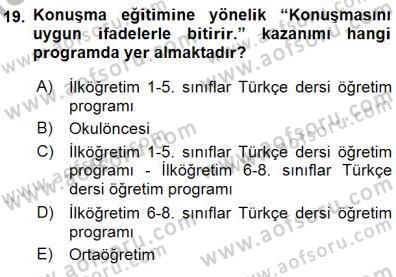 Türkçe Sözlü Anlatım Dersi 2015 - 2016 Yılı (Final) Dönem Sonu Sınav Soruları 19. Soru
