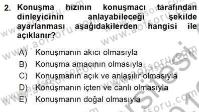Türkçe Sözlü Anlatım Dersi 2015 - 2016 Yılı (Final) Dönem Sonu Sınav Soruları 2. Soru