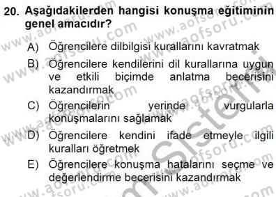 Türkçe Sözlü Anlatım Dersi 2015 - 2016 Yılı (Final) Dönem Sonu Sınav Soruları 20. Soru