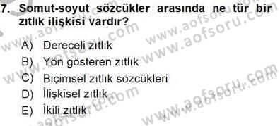 Türkçe Sözlü Anlatım Dersi 2015 - 2016 Yılı (Final) Dönem Sonu Sınav Soruları 7. Soru