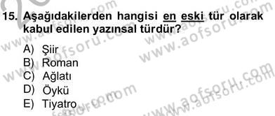 Türkçe Yazılı Anlatım Dersi 2012 - 2013 Yılı (Vize) Ara Sınav Soruları 15. Soru