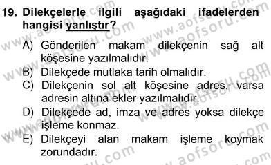 Türkçe Yazılı Anlatım Dersi 2012 - 2013 Yılı (Vize) Ara Sınav Soruları 19. Soru