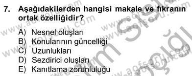 Türkçe Yazılı Anlatım Dersi 2012 - 2013 Yılı (Vize) Ara Sınav Soruları 7. Soru