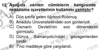 Türkçe Yazılı Anlatım Dersi 2012 - 2013 Yılı (Final) Dönem Sonu Sınav Soruları 12. Soru