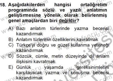 Türkçe Yazılı Anlatım Dersi 2012 - 2013 Yılı (Final) Dönem Sonu Sınav Soruları 18. Soru