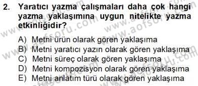 Türkçe Yazılı Anlatım Dersi 2012 - 2013 Yılı (Final) Dönem Sonu Sınav Soruları 2. Soru