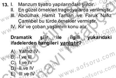 Türkçe Yazılı Anlatım Dersi 2013 - 2014 Yılı (Vize) Ara Sınav Soruları 13. Soru