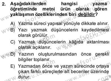 Türkçe Yazılı Anlatım Dersi 2013 - 2014 Yılı (Vize) Ara Sınav Soruları 2. Soru