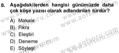 Türkçe Yazılı Anlatım Dersi 2013 - 2014 Yılı (Vize) Ara Sınav Soruları 8. Soru