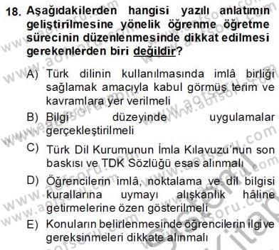Türkçe Yazılı Anlatım Dersi 2013 - 2014 Yılı (Final) Dönem Sonu Sınav Soruları 18. Soru